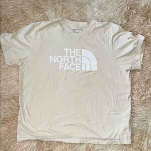 The North Face Beige Tee with White Logo - XL